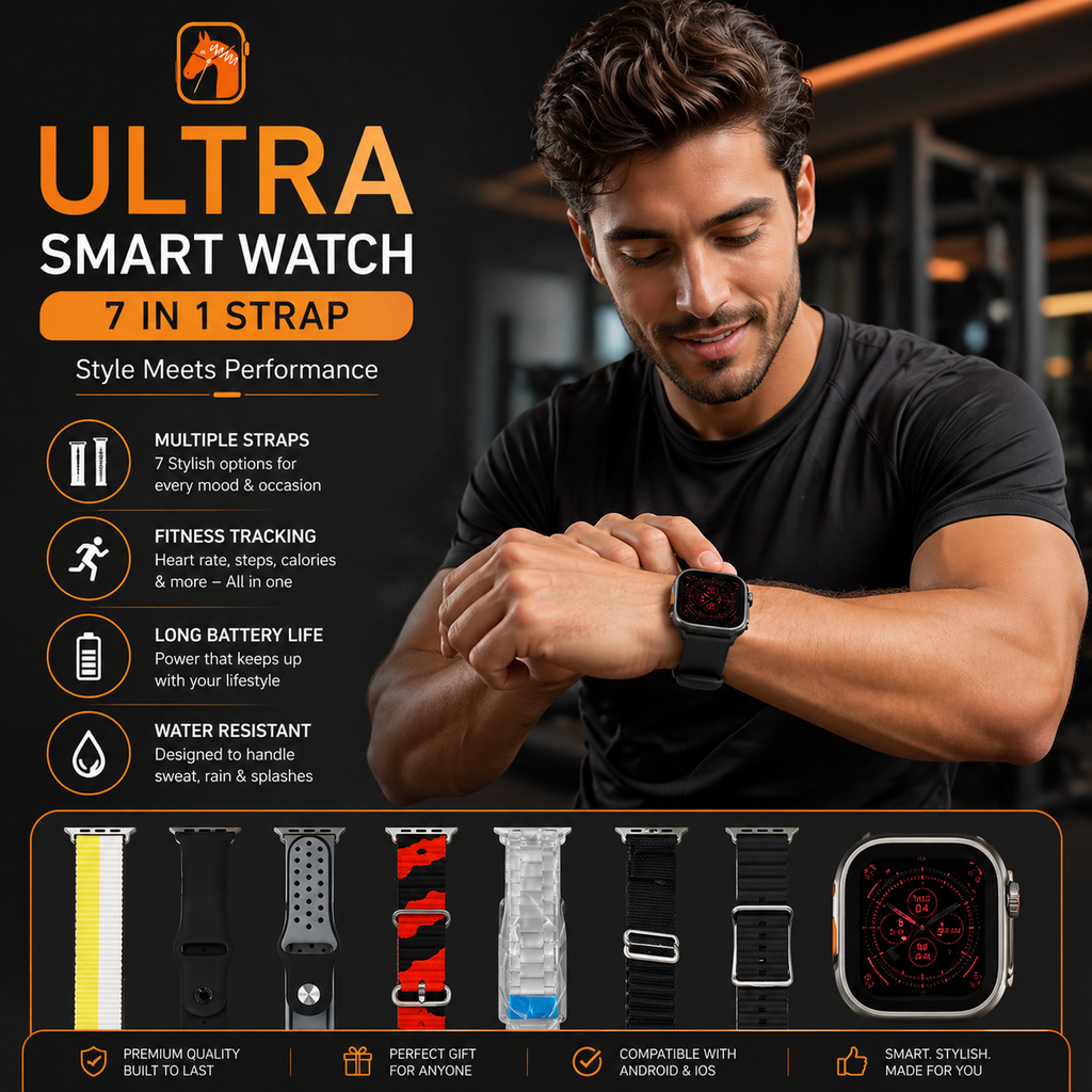 Ultra Smart Watch (7 in 1) Straps Set!