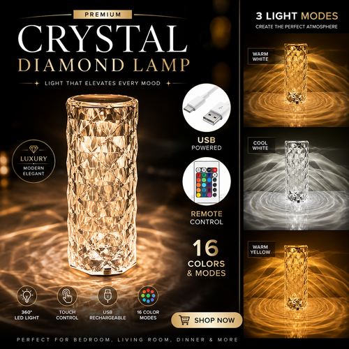 CRYSTAL DIAMOND LAMP